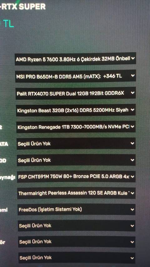 RTX 4070 Super + Ryzen 5 7600 sistem alınır mı?